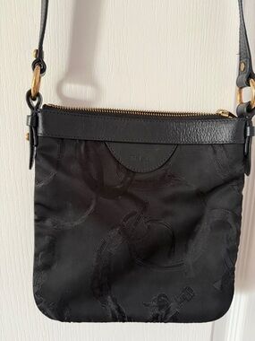 Polo by Ralph Lauren Black Nylon Crossbody with Leather Trim and Gold Hardware
